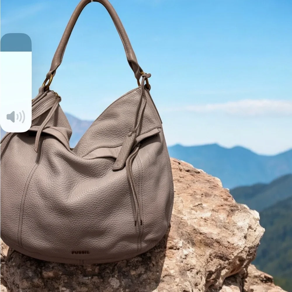 Fossil Gray Hobo Bag with Relaxed Design